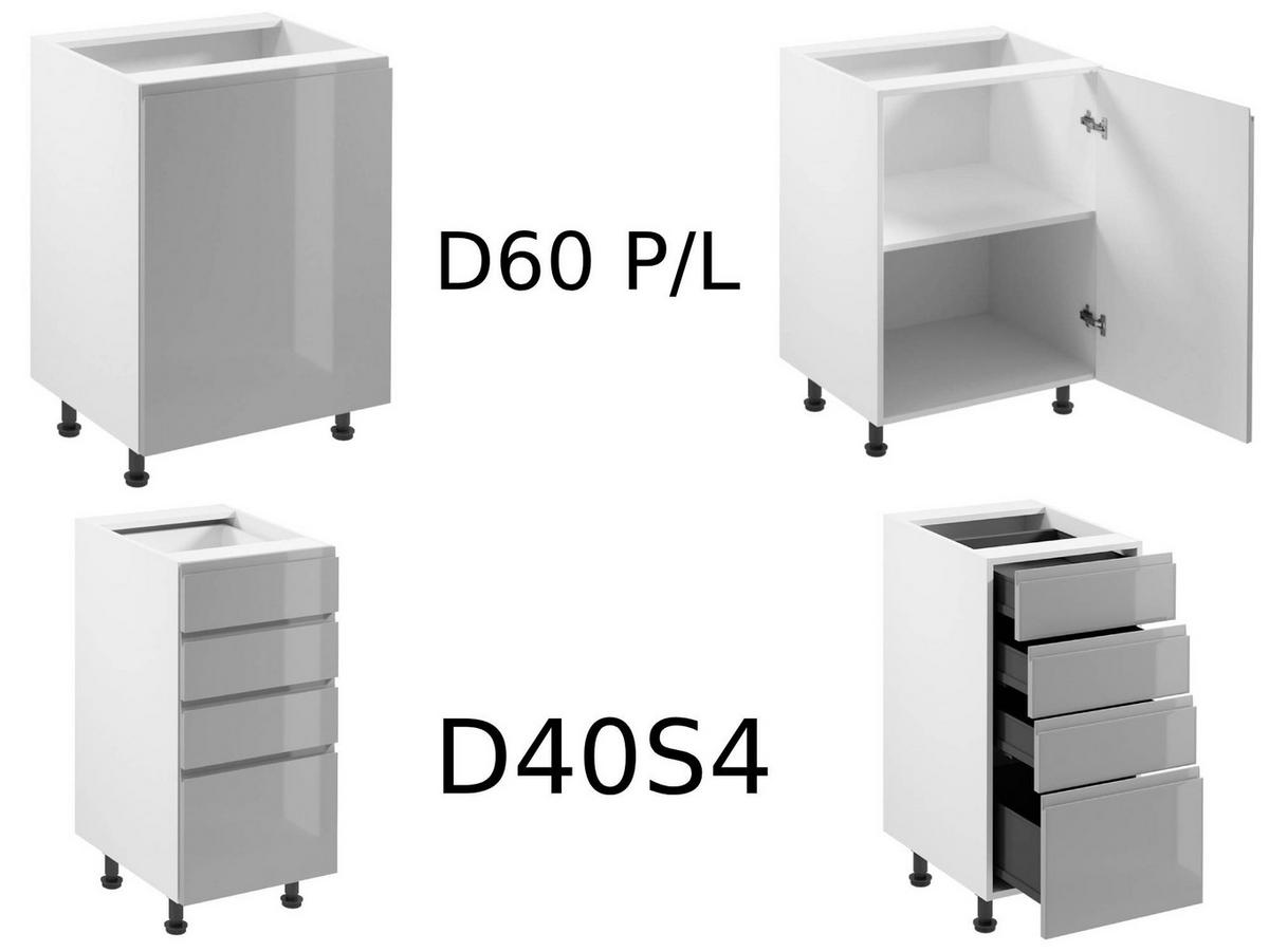 ECKKÜCHE 330x210 cm - Aspen K54-M330 in Grau/Hochglanz - Grau, Holz (540/212/210cm)