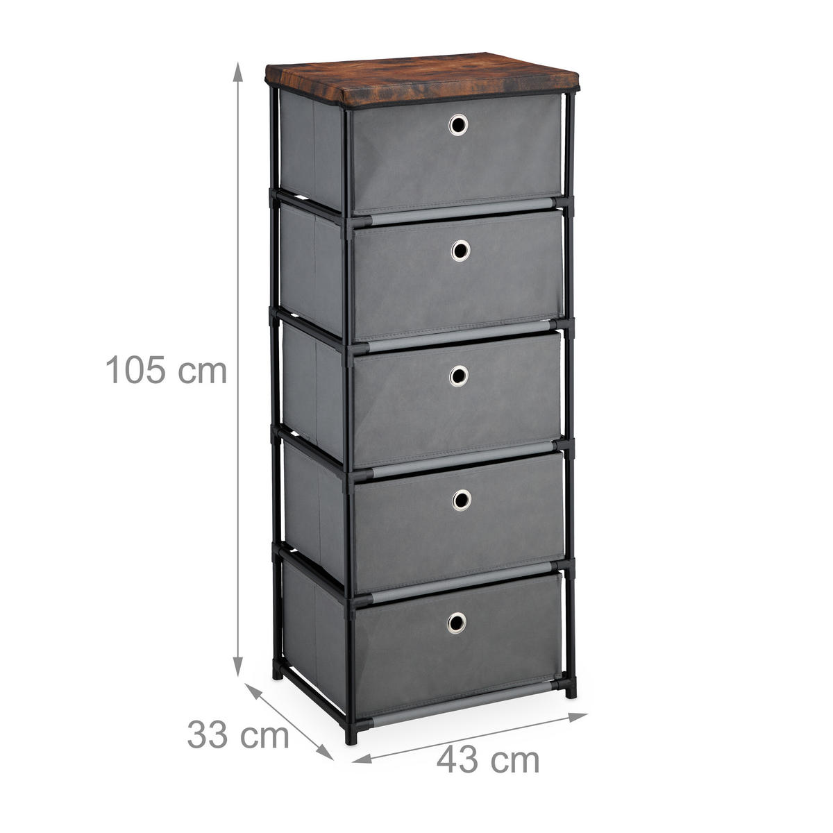 KOMMODE - Multicolor, Holzwerkstoff/Kunststoff (43/105/33cm) - Relaxdays
