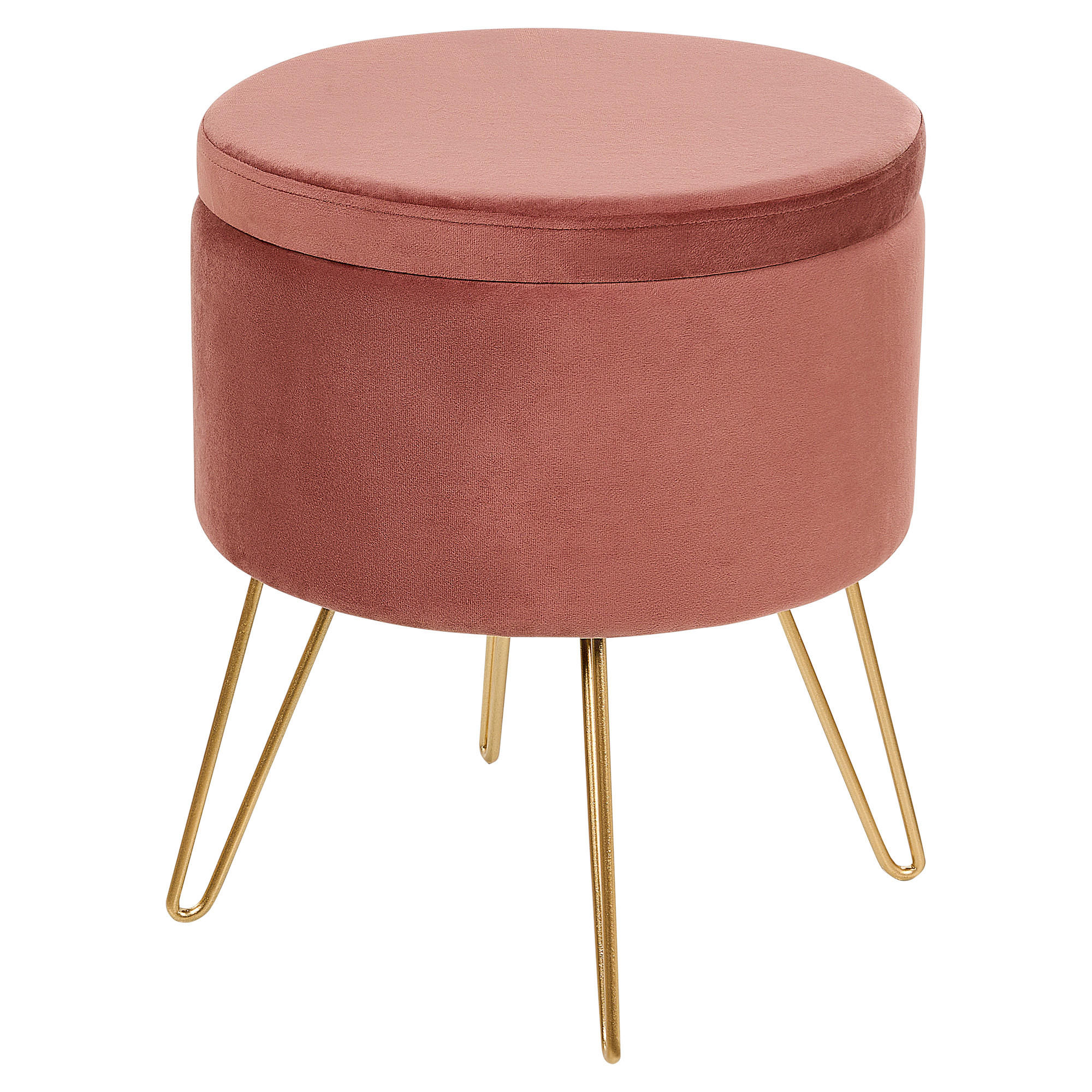 HOCKER Silas 42/42/44 cm - Pink, Textil (42/44/42cm) - Beliani
