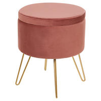 HOCKER Silas 42/42/44 cm - Pink, Textil (42/44/42cm) - Beliani
