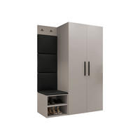 GARDEROBEN-SET Medi IV - Kaschmir/Schwarz, Holzwerkstoff/Kunststoff (80/191/50cm) - MIRJAN24