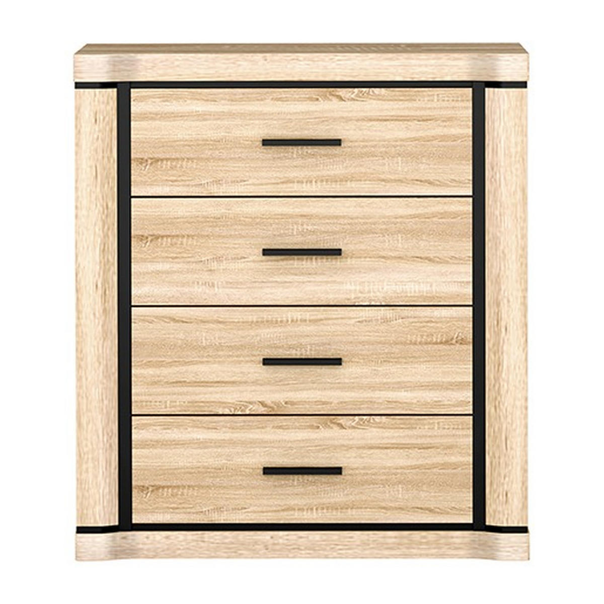 KOMMODE Dallas D-4 80,5 x 91 x 45 cm Eiche Sonoma - Sonoma Eiche, Holzwerkstoff/Kunststoff (80.5/91/45cm) - Koseto