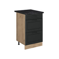 DULAP DE BAZĂ DE BUCĂTĂRIE R-Line, Casă de țară antracit/Stejar auriu, 50 cm стільниця Антрацит - stejar miere/antracit, compozit lemnos (50/81.6/60cm) - Vicco