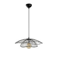 DRAHT-PENDELLEUCHTE aus metall - fleur 50/50/111 cm - Schwarz, Metall (35/50/111cm) - Calicosy