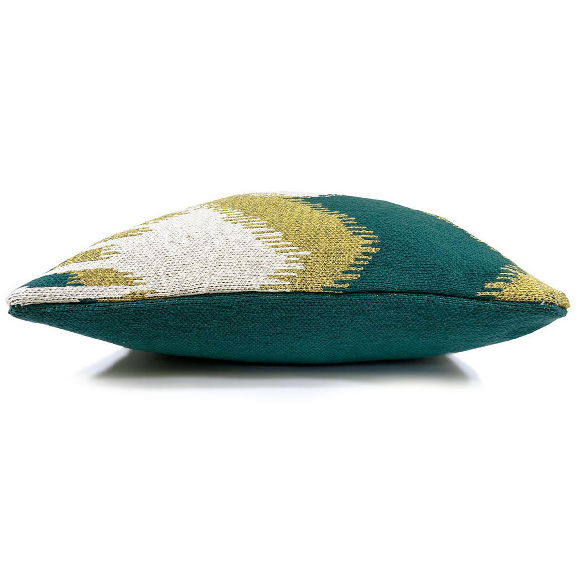 DEKOKISSEN Ikat gestrickt Lurexgrün 50x50 - Grün, Textil (50/50/12cm) - Malagoon