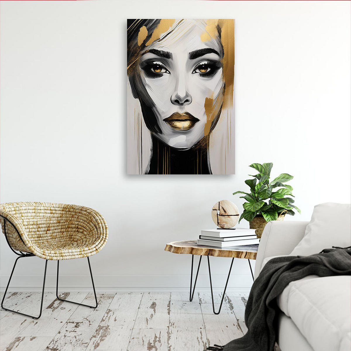 LEINWANDBILD Menschen & Charaktere 80x120cm - Goldfarben, Textil (80/120cm) - Feeby