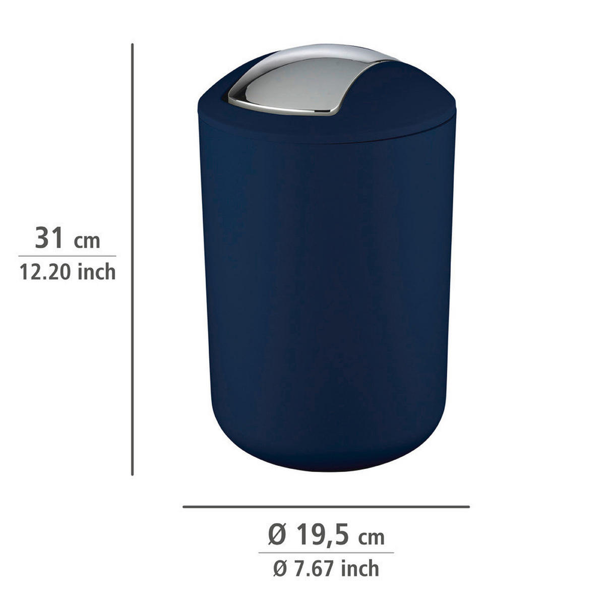 MÜLLKORB marine - Brasil 6,5 l 20/20/31 cm - Dunkelblau, Kunststoff (20/31/20cm) - Wenko