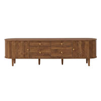 TV-SCHRANK 140/40/48 cm Schwarz mit 2 Türen, Stauraumschrank und offenes Regal - Schwarz, Holz (140/48/40cm) - Oxeza