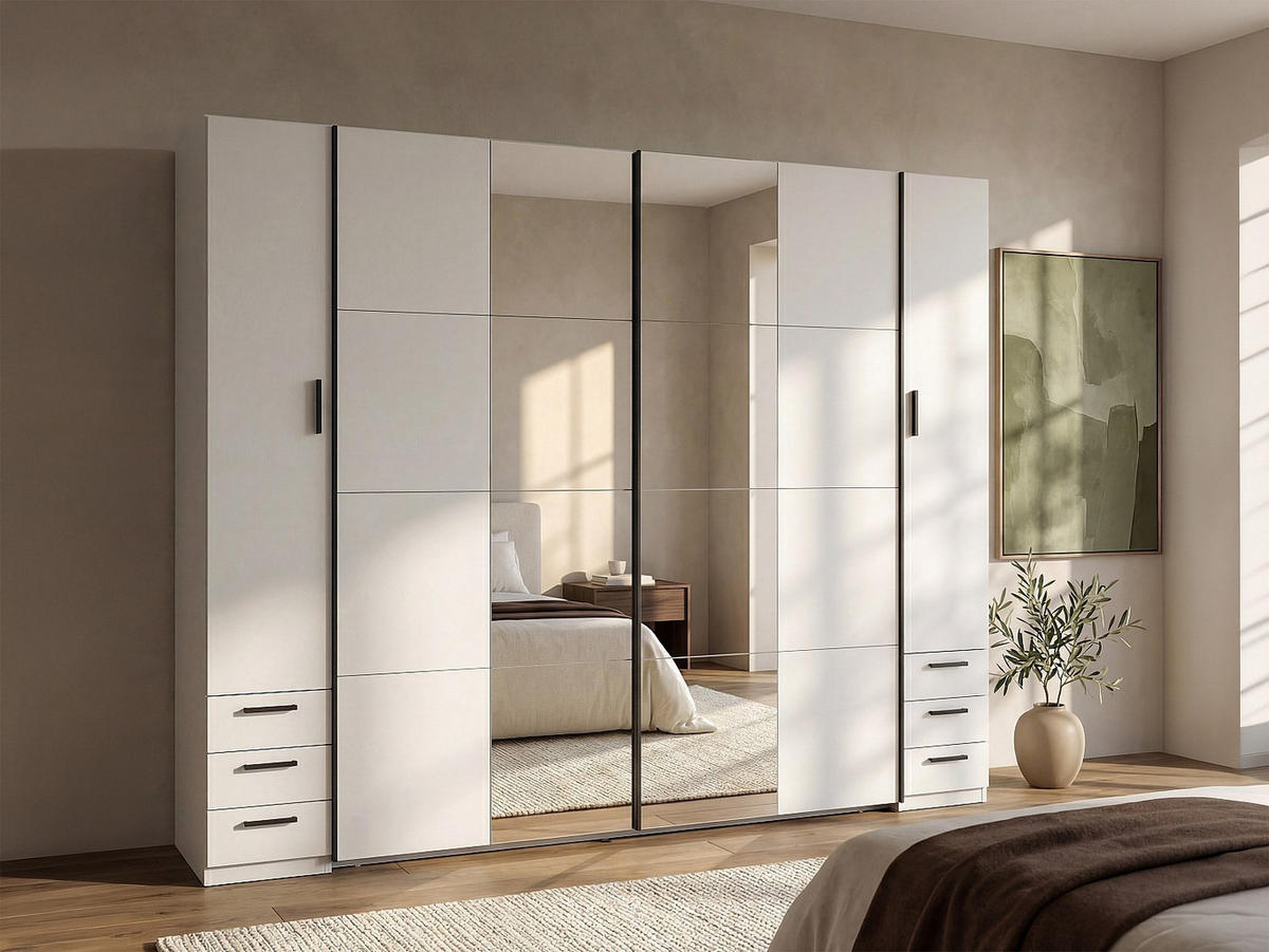 KLEIDERSCHRANK - 270 cm x 60.4 cm - holz - weiß Arvolia - Weiß, Holz (270/207.5/60.4cm) - Vente-Unique