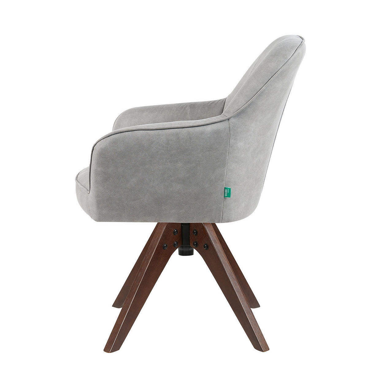 ARMLEHNSTUHL Mika-Noah 2er-Set - Nussbaumfarben/Hellgrau, Eichenholz/Holz (60/87/65cm) - DUBI Möbel