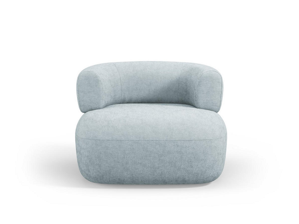 SESSEL Jenny aus Chenille-Stoff hellblau - Hellblau, Textil (88/73/90cm) - Micadoni