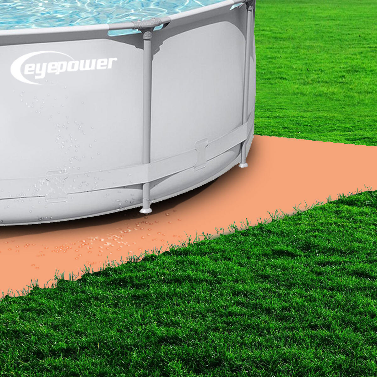 POOLMATTEN 1,9m² 8 EVA Matten 50 cm Terra cotta - Orange, Kunststoff (50/50cm) - eyepower