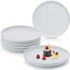 DESSERTTELLER LEEDS FROST - 6 teilig aus Steingut - Weiß, Stein (20.5cm) - Sänger