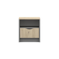 KINDER-NACHTTISCH JUMI 40/42/36 cm in Grau/Eiche Artisan - Eiche Artisan/Grau, Holzwerkstoff (40/42/36cm) - Deine Möbel 24