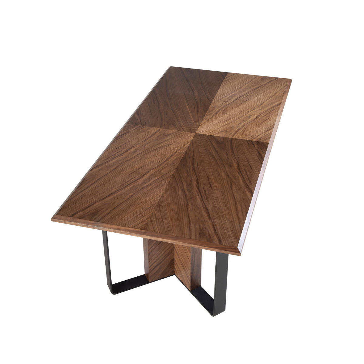 ESSTISCH Walnuss Schwarz 200/95/76 cm - Walnussfarben/Schwarz, Holz (95/200/76cm) - ANGEL CERDA