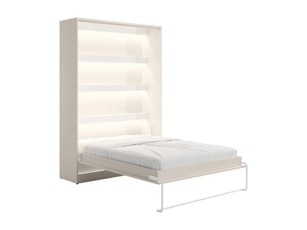 SCHRANKBETT - 2 Personen - holz - beige Rapili - Weiß, Holz/Metall (140/200cm) - Vente-Unique