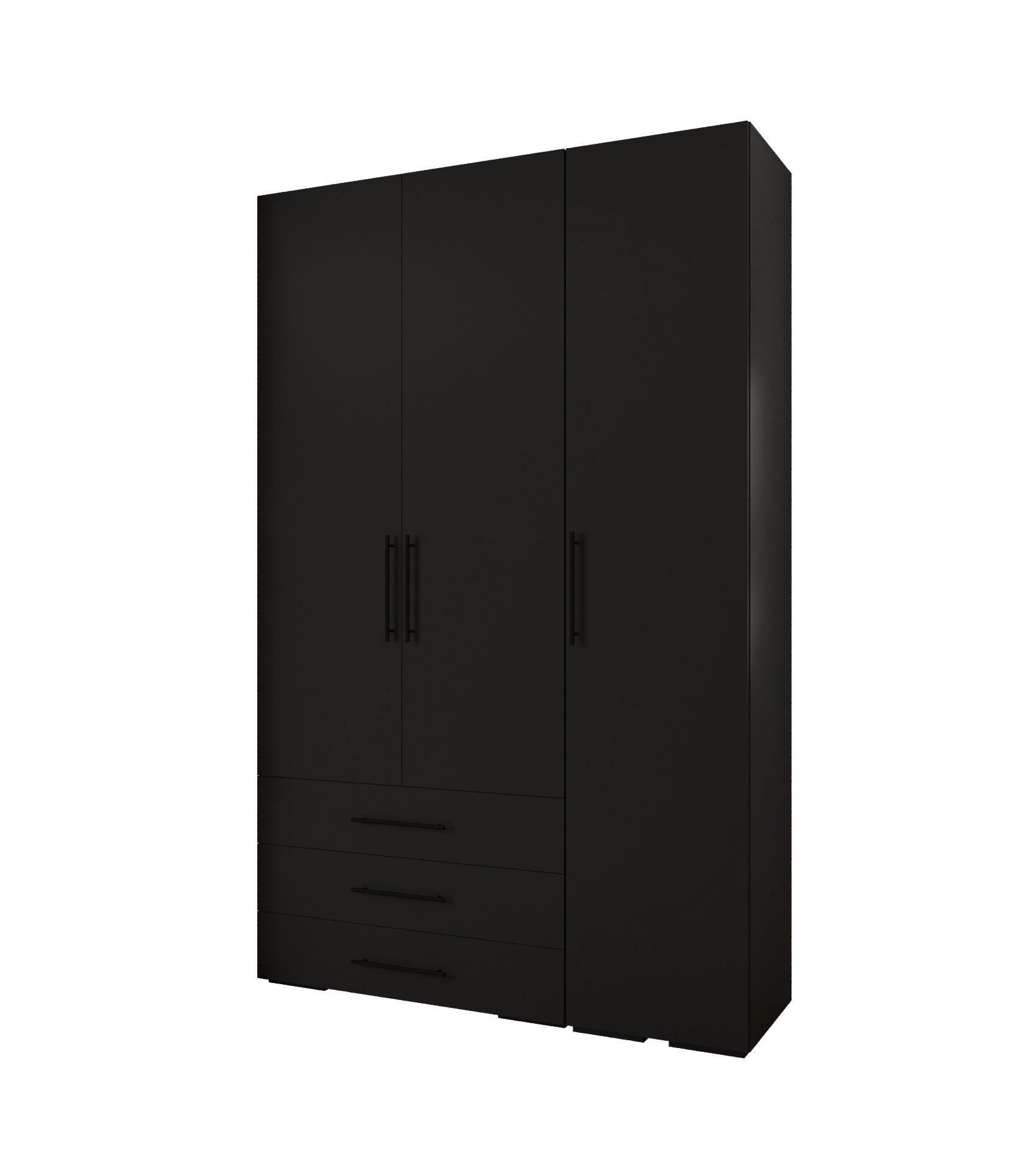 Abiks Möbel Garderoben-Set Schwarz, Schwarz 150x236.7x47 cm