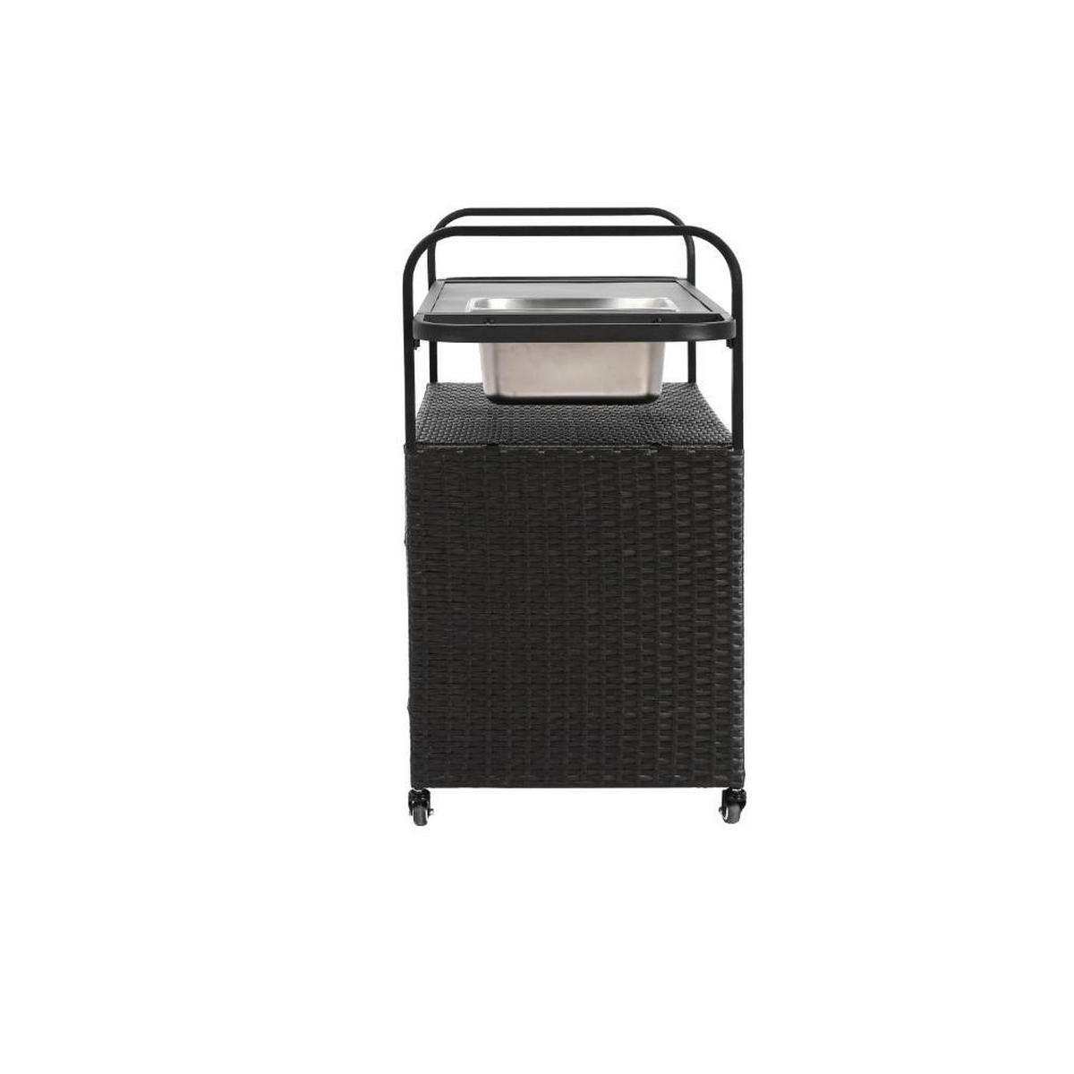 SERVIERWAGEN Küchenwagen,Outdoor Kücheninsel,Ratten,Schwarz - Schwarz, Metall (131/78/50cm) - LVHOM