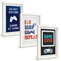 BILDER SET 3er Set - 20x30 cm Weißer Rahmen - Untertitel für die Spieleunterhaltung - Weiß, Kunststoff (20/30cm) - TULUP