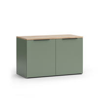 KOMMODE Wido Grün 80 x 50 cm mit 2 Türen - Grün/Sonoma Eiche, Holzwerkstoff (80/50/40cm) - Vicco