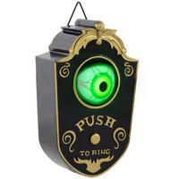 HALLOWEEN DECORATIONS Türklingel Dekoration mit LED-Lichter, Soundfunktion, 18cm - Schwarz, Kunststoff (11/18/5cm) - HOMCOM