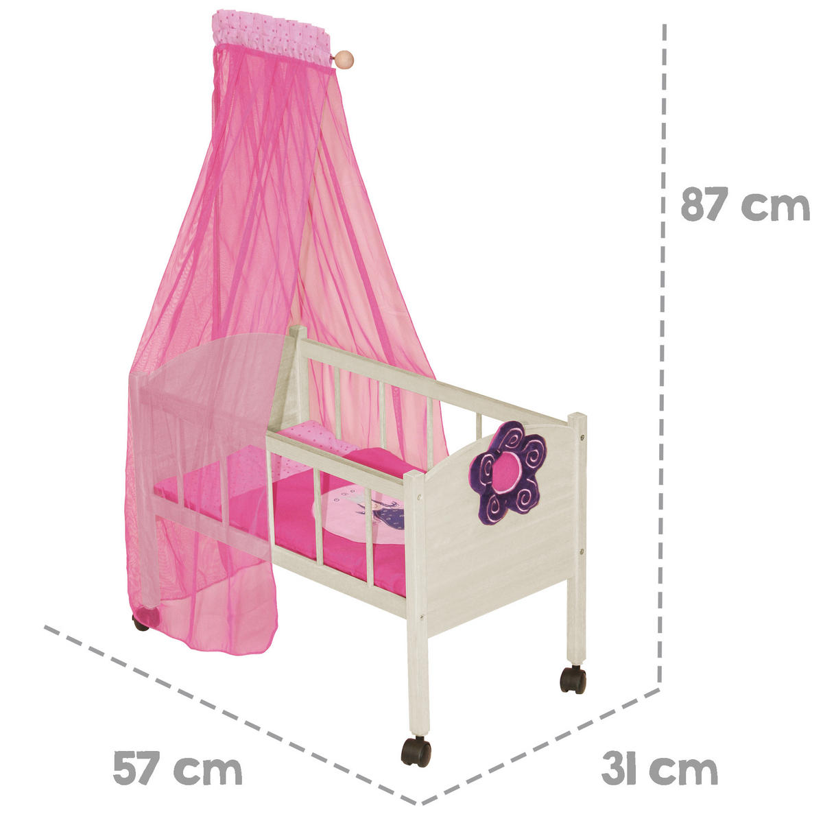 PUPPENSTANDBETT Happy Fee - Naturfarben, Holz (57/87/31cm) - Roba