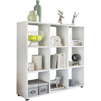 BÜCHERREGAL – Weiß, 8 Fächer, kratzfest, Raumteiler - Weiß, Holz/Kunststoff (108/104/29cm) - KADIMA DESIGN