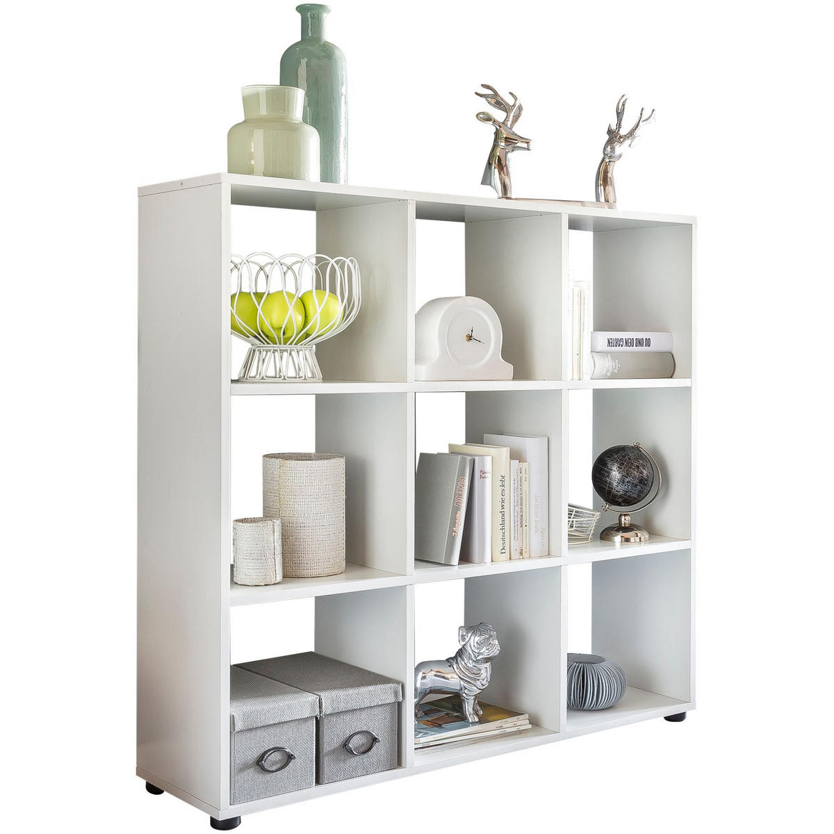 BÜCHERREGAL – Weiß, 8 Fächer, kratzfest, Raumteiler - Weiß, Holz/Kunststoff (108/104/29cm) - KADIMA DESIGN