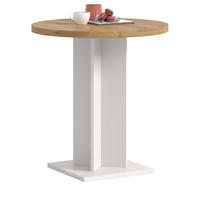 ESSTISCH Eiche Artisan, weiß, Küchentisch rund Ø 70 cm - Eiche Artisan/Weiß, Holzwerkstoff (70/70/76cm) - Inn.Furn