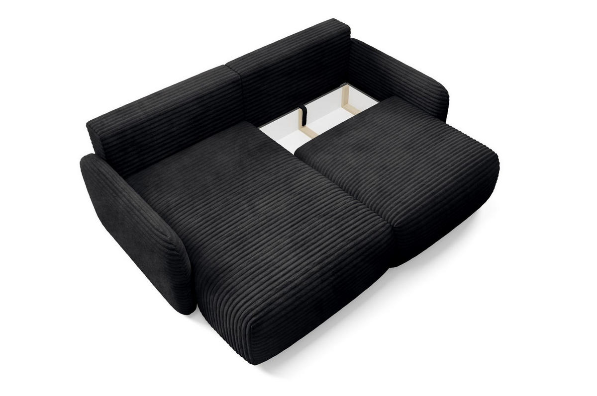 ECKSOFA Simone Mit Schlaffunktion - Schwarz, Holzwerkstoff/Textil (240/165cm) - Fun Möbel