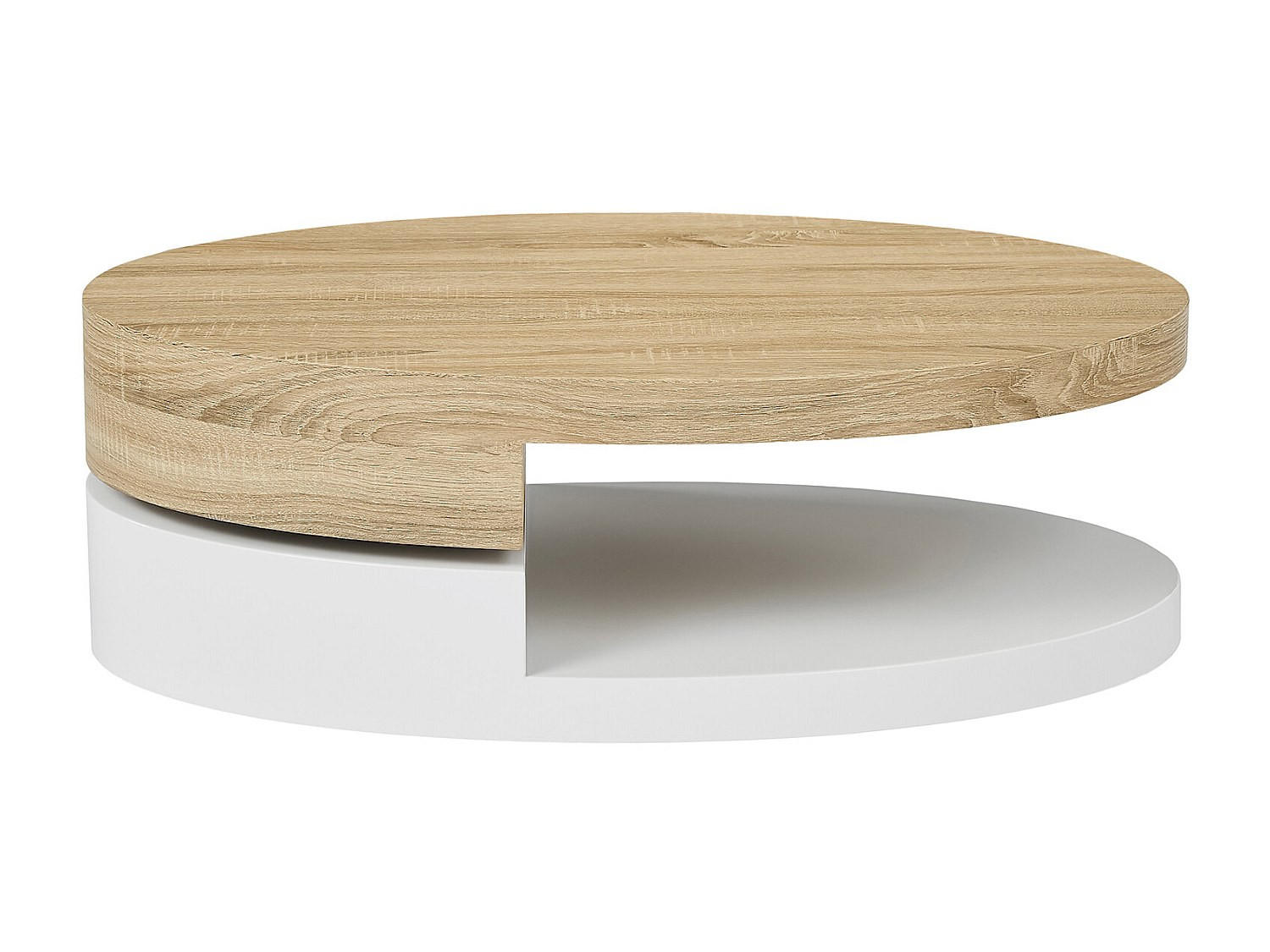 COUCHTISCH - 100 cm x 60 cm - Holz, Platte - Naturfarben Hell, Weiß - VITALY - Naturfarben/Weiß, Holz (60/100/33cm) - Vente-Unique