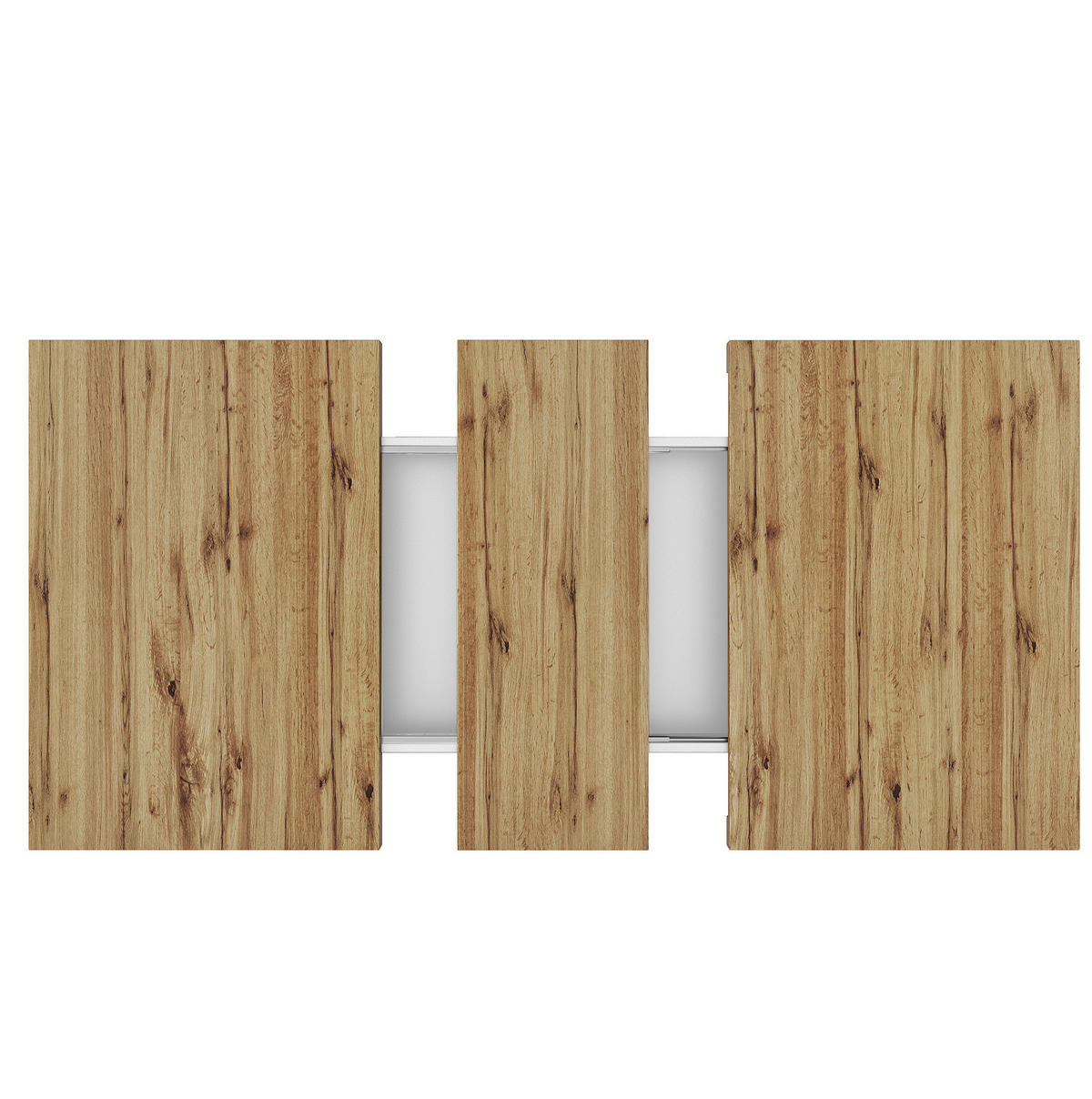 ESSTISCH 110-140/80/75 cm in Weiß/Natur mit Stauraum und Klapptür - Weiß, Holzwerkstoff (140/80/75cm) - Flora Grace