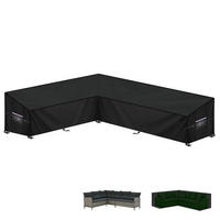 GARTENSOFA Abdeckung L-Form 210x260x87x80/60cm Wasserdicht - Schwarz, Kunststoff (1/1/1cm)