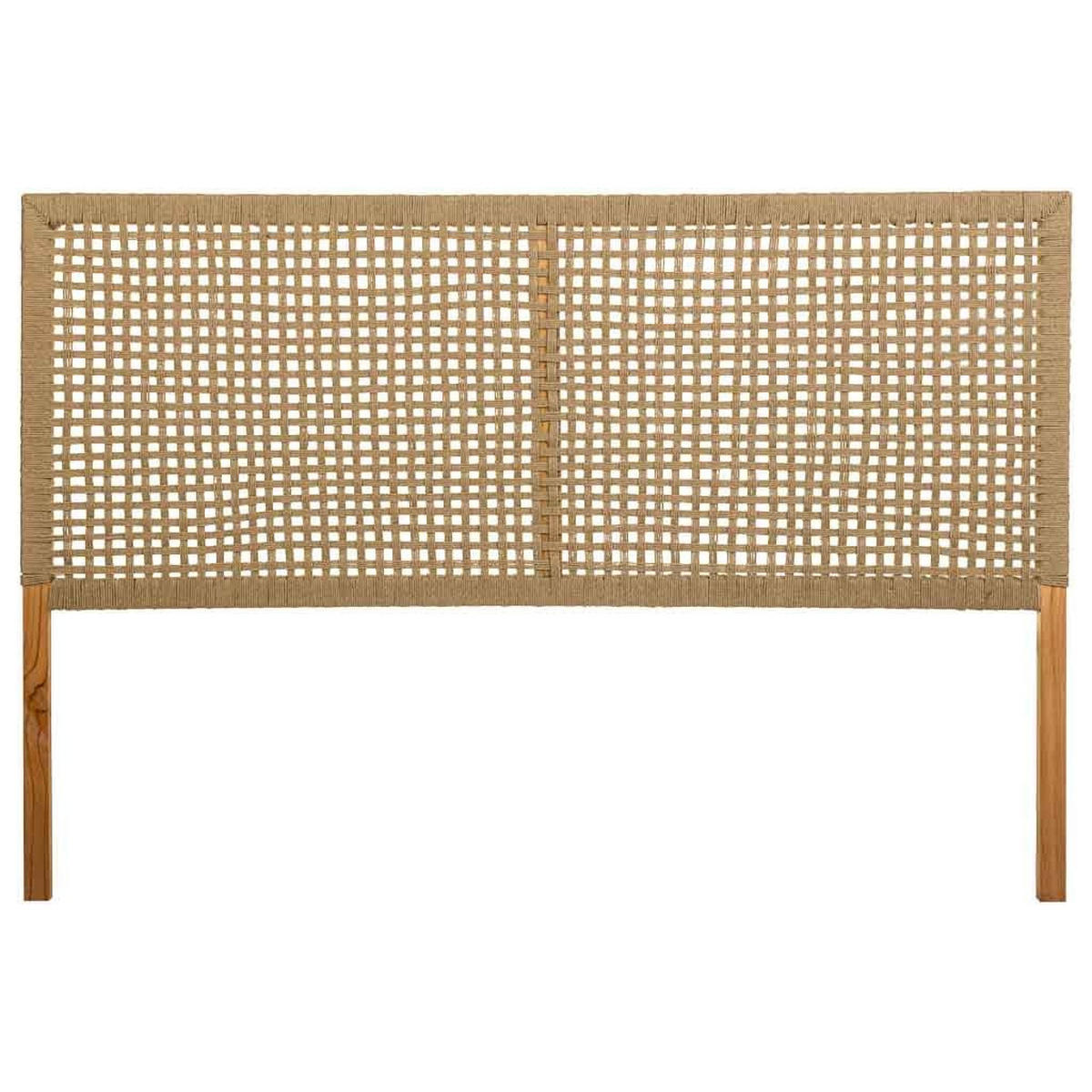 BETTKOPFTEIL aus Holz und geflochtenem Seil, braun, 160x3x110 - Braun, Holz (160/3cm) - Wanderlust