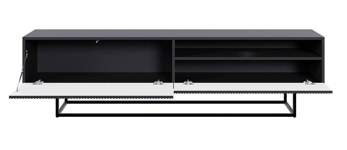 TV-SCHRANK Veldio Schwarz mit offenem Fach 175 cm - Schwarz, Holzwerkstoff/Metall (175/46.5/31.6cm) - Selsey