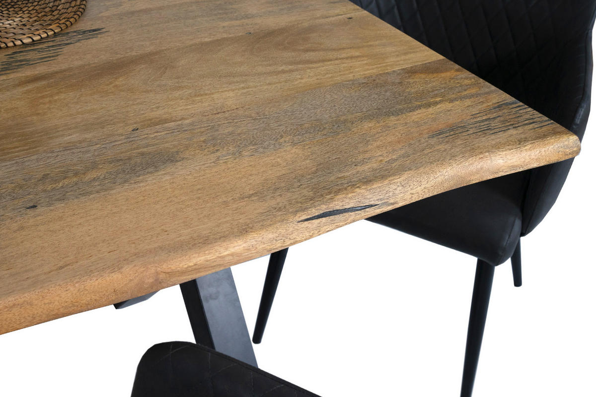 ESSTISCH TIGER X - Beige/Schwarz, Holz/Metall (100/200/77cm) - SAM