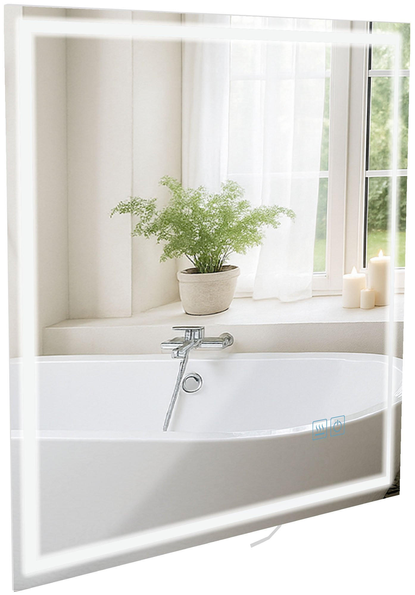 WANDSPIEGEL eckig 80/4/80 cm Glas Klarglas - Klar, Glas (80/80/4cm) - CLP