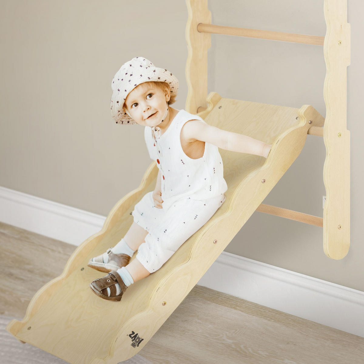 KINDER-KLETTERGERÜST Set - Beige, Kunststoff (60/200/60cm) - Joyz