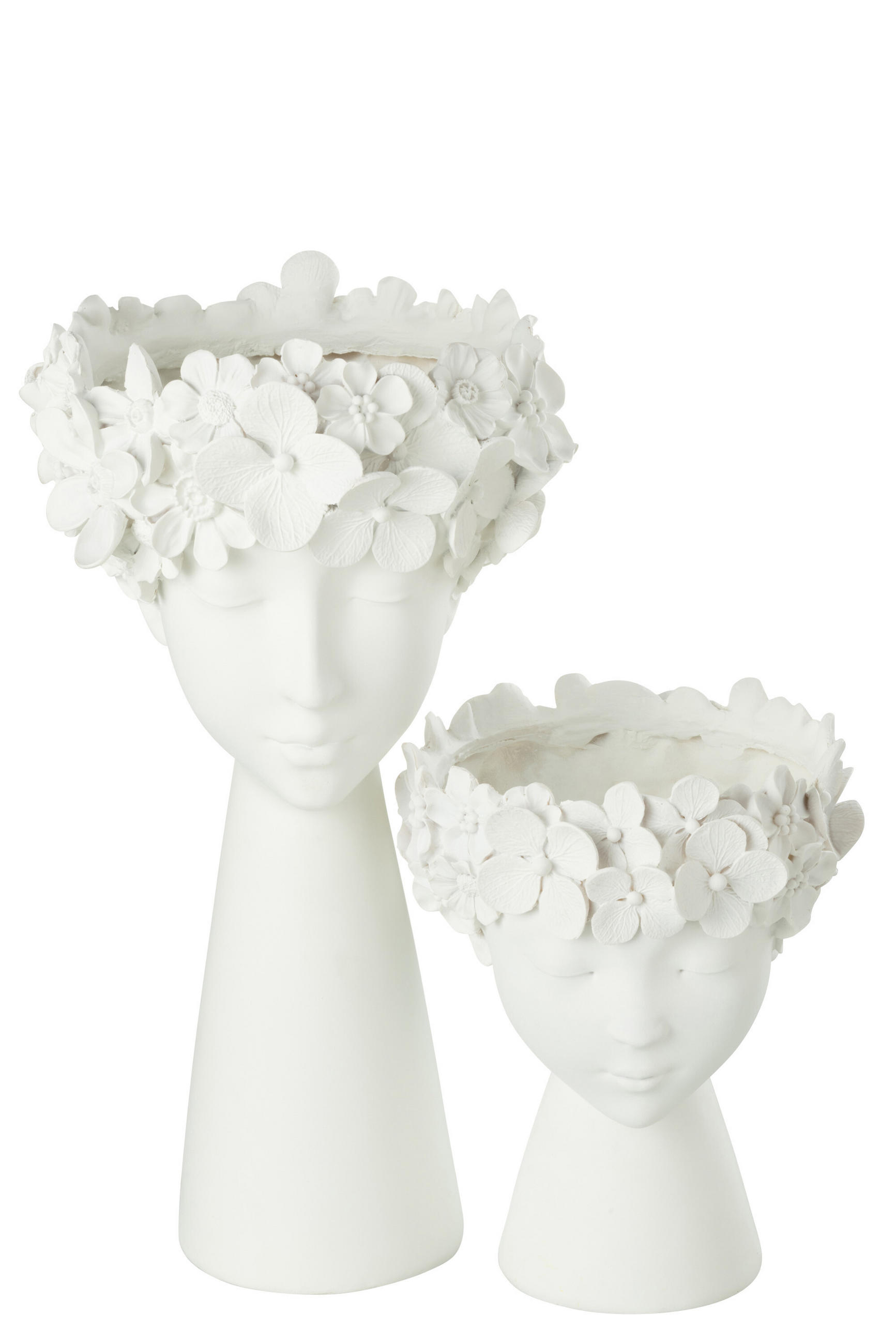 BLUMENTOPF KOPF - Kunststoff - Weiß - L - Ø 23 cm - Weiß, Kunststoff (23/40cm) - J-Line