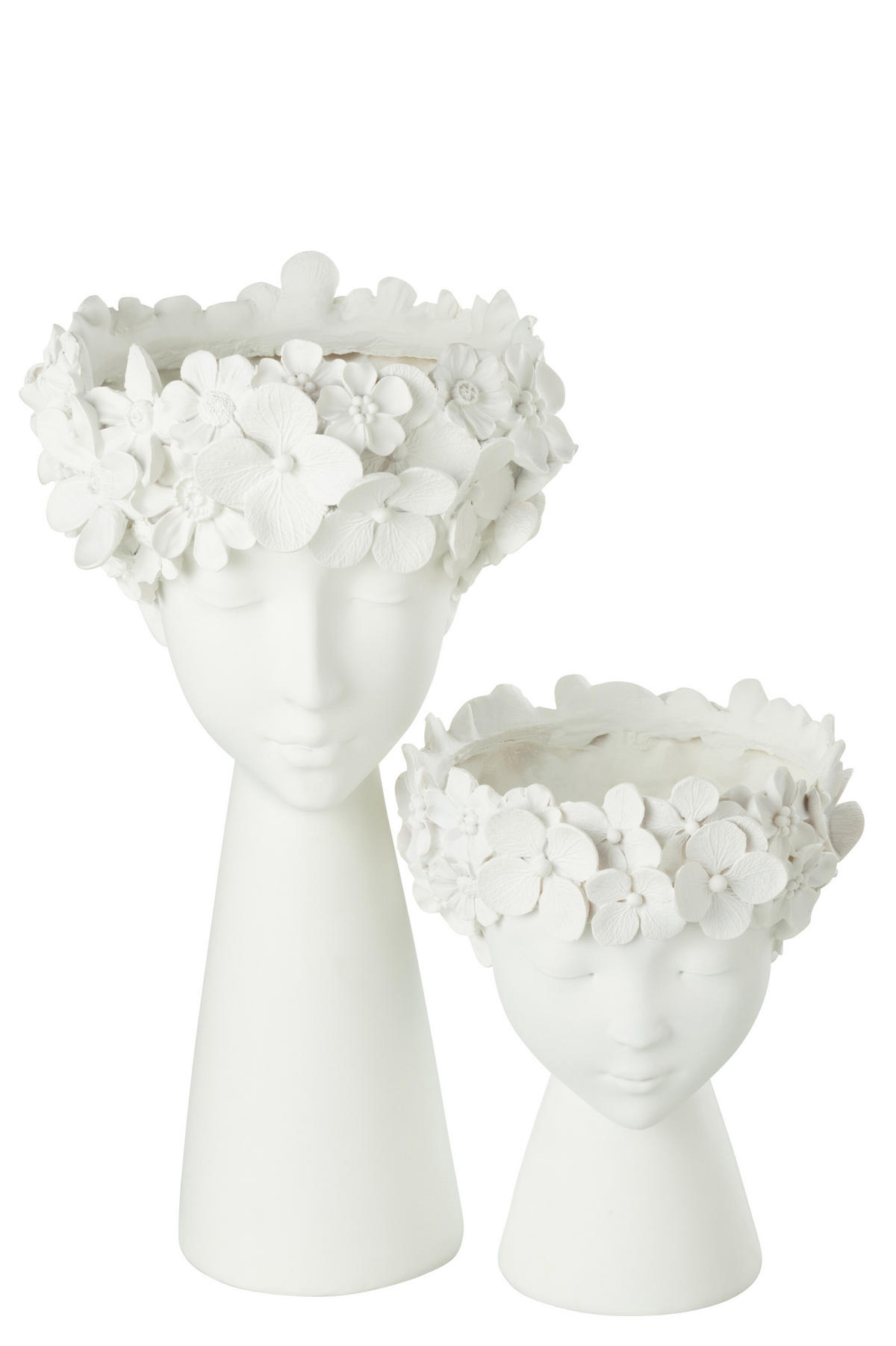 BLUMENTOPF KOPF - Kunststoff - Weiß - L - Ø 23 cm - Weiß, Kunststoff (23/40cm) - J-Line