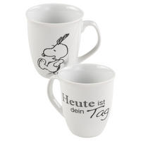 KAFFEEBECHER The Peanuts Snoopy Heute ist dein Tag! Weiß 280 ml - Multicolor, Keramik (0.28L) - United Labels
