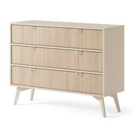 KOMMODE FORESTA 106/80/38 cm mit 3 Schubladen Beige - Beige/Kieferfarben, Holzwerkstoff (106/80/38cm) - MASSENO