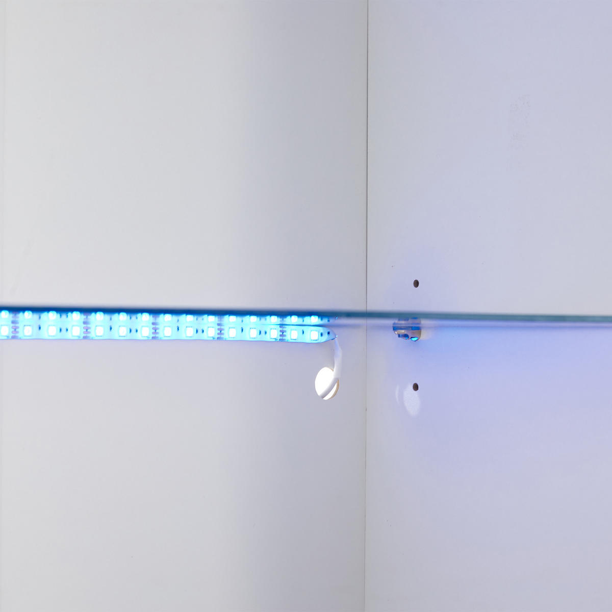 VITRINE in Weiß Standvitrine mit LED-Beleuchtung und Displayschicht für Wohnzimmer, B100/T35/H170cm - Weiß, Glas/Holzwerkstoff (100/170/35cm) - STILVORA