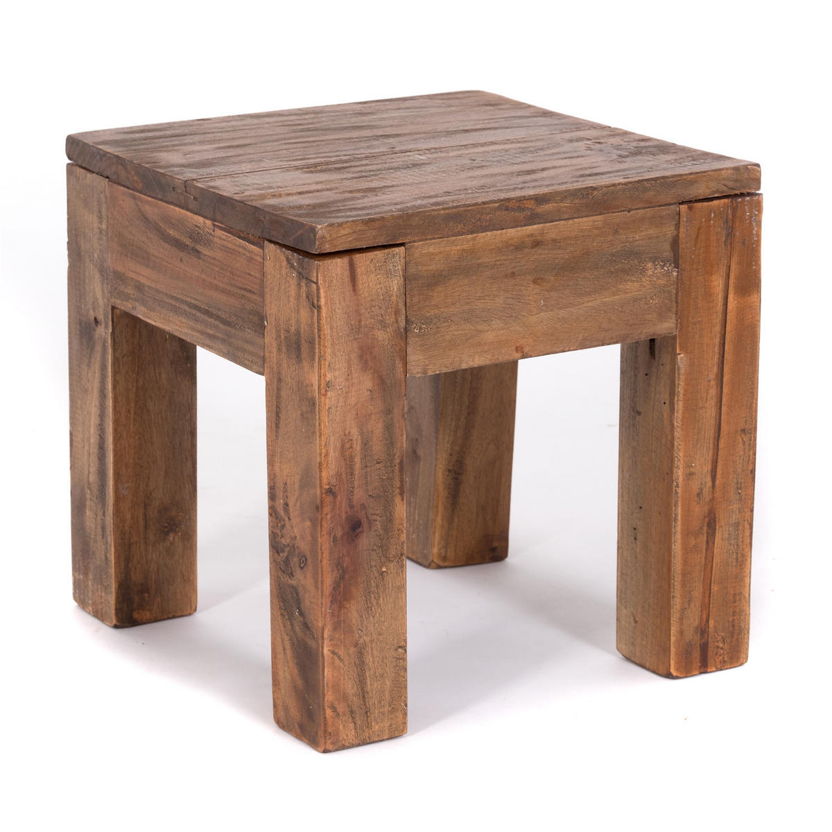 COUCHTISCH SQUARE 30 Recyclingholz massiv naturfarben - Naturfarben, Holz (30/30/30cm) - DESIGN DELIGHTS