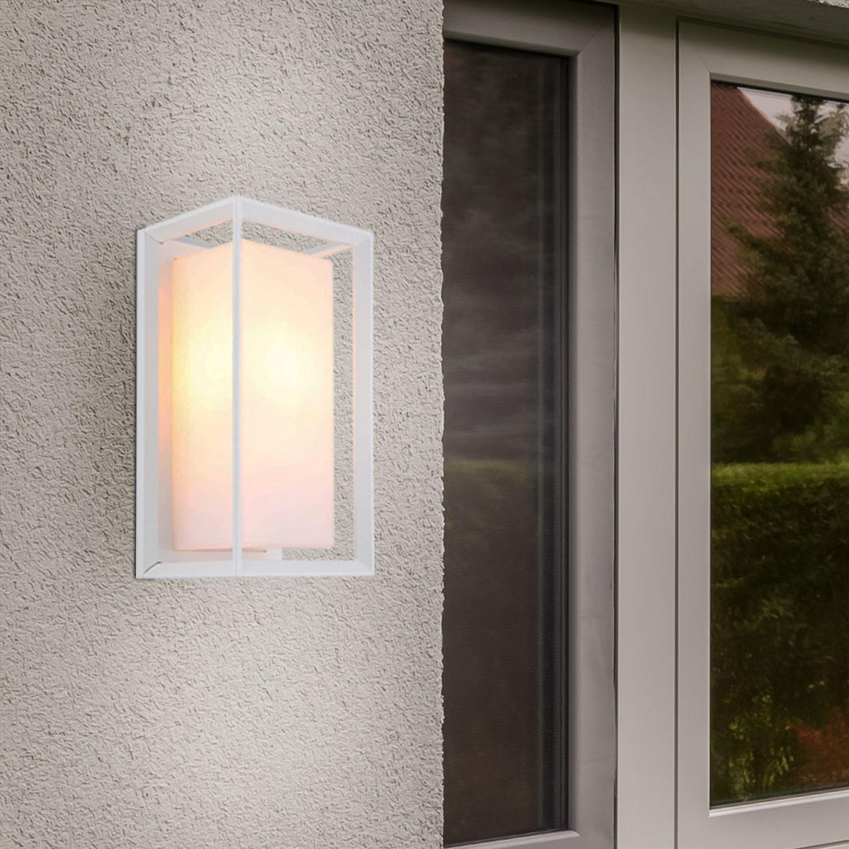 AUSSEN-WANDLEUCHTE Aluminium Weiß Matt Satiniert - Weiß, Metall (13/24.8/12.2cm) - Globo Lighting