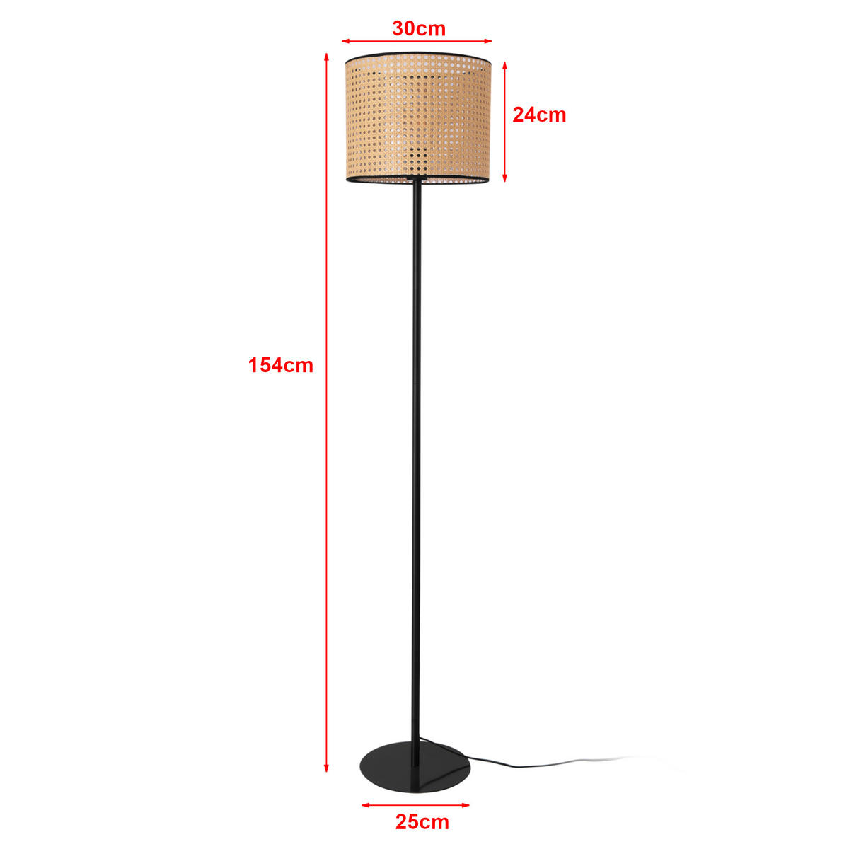 STEHLEUCHTE Helens - Beige, Kunststoff (30/30/154cm) - lux.pro