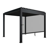 LAMELLENDACH Tahiti mit Seitenwand 3x3 m anthrazit - Anthrazit, Metall (300/240/300cm) - Juskys