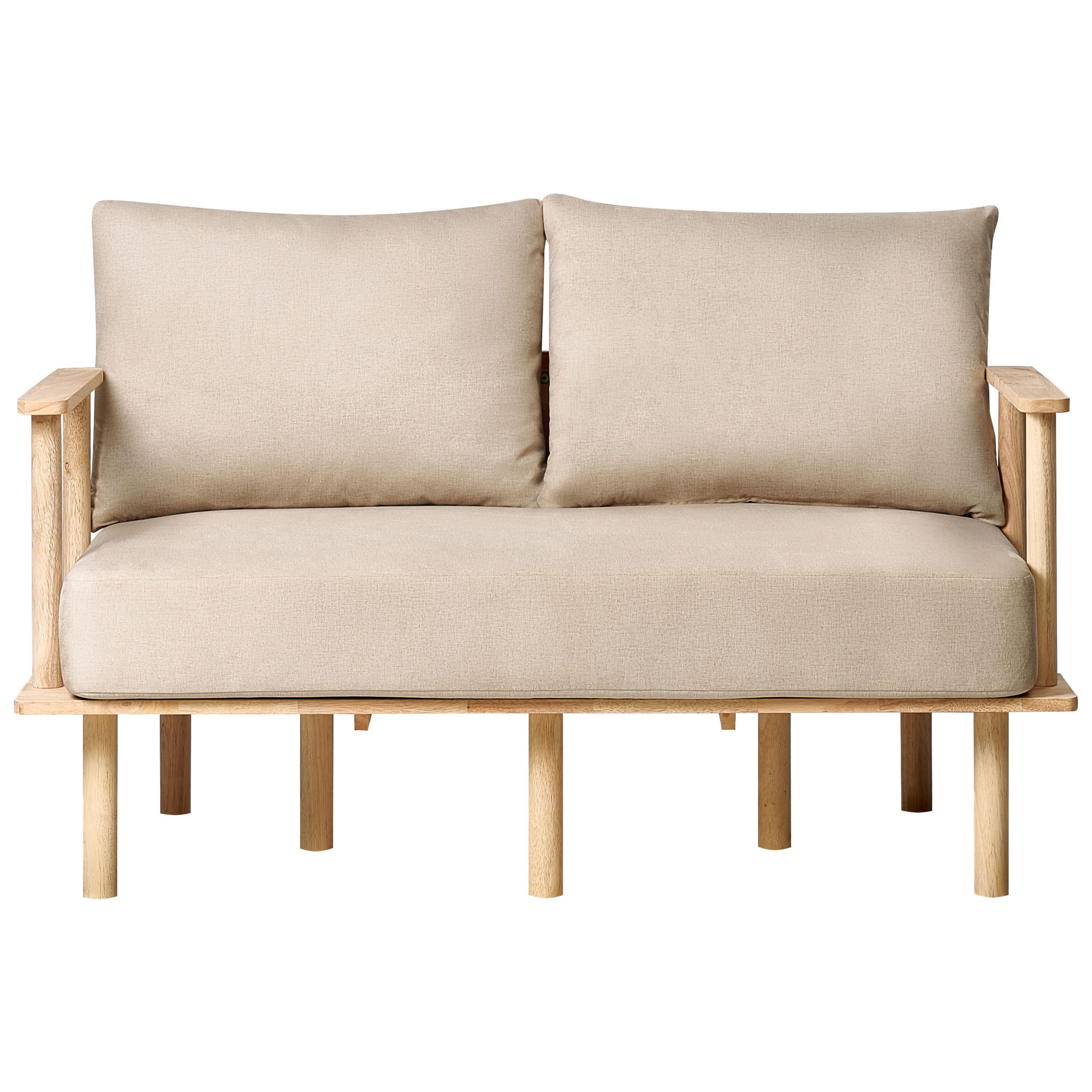 Beliani 2-Sitzer-Sofa Beige, Braun 133x87x74 cm