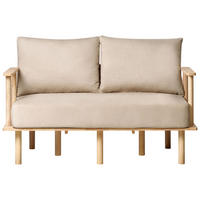 2-SITZER-SOFA Stoff Beige Asker - Beige/Braun, Textil (133/87/74cm) - Beliani