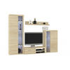 WOHNWAND OKTAWIA LED - Sonoma Eiche, Holzwerkstoff (270/190/40cm) - Meblini